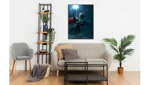 Discover a mesmerizing handmade oil painting on canvas showcasing Odin, the Norse god, mounted on his majestic horse. This captivating artwork encapsulates Odin's strength and wisdom in a timeless depiction. Perfect for mythology aficionados and art enthusiasts, this portrayal of Odin on horseback adds a regal and powerful essence to any collection or space, embodying the legendary deity's majesty alongside his faithful companion.
