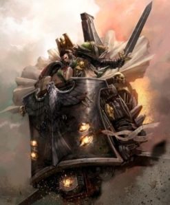 Immerse yourself in a captivating handmade oil painting on canvas featuring Sammsael from Warhammer 40,000 astride a formidable war machine. This striking artwork portrays Sammsael's commanding presence and depth. Ideal for Warhammer enthusiasts and art collectors, this portrayal adds a dynamic and powerful focal point to any collection or space, capturing the epic essence of the 41st millennium.