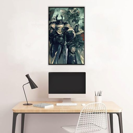Discover an impressive handmade oil painting on canvas, portraying a formidable collective of Space Marine Dark Angels. This artwork vividly captures the unity and strength of these iconic warriors. Ideal for Warhammer 40,000 devotees and art aficionados, this piece embodies the heroic essence of the Dark Angels, adding an iconic and powerful presence to any space or collection.