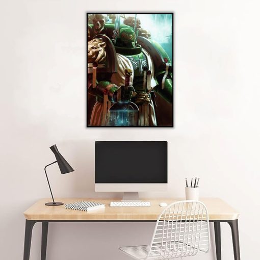 Elevate your decor with a captivating handcrafted oil painting on canvas featuring a commanding portrait of a Space Marine Dark Angel. This stunning artwork encapsulates the bravery and resilience of these legendary warriors. Perfect for Warhammer 40,000 fans and art aficionados, this portrayal embodies the essence of the Dark Angels, infusing any space with a heroic and powerful ambiance.