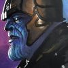 Explore a unique handmade oil painting on canvas for sale, featuring Thanos in a captivating profile view. This exclusive artwork presents the iconic Marvel character in a distinct perspective. Elevate your space with this striking piece, available for art enthusiasts and collectors. Acquire this exceptional Thanos profile view painting to adorn your walls with Marvel's legendary presence!