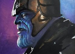Explore a unique handmade oil painting on canvas for sale, featuring Thanos in a captivating profile view. This exclusive artwork presents the iconic Marvel character in a distinct perspective. Elevate your space with this striking piece, available for art enthusiasts and collectors. Acquire this exceptional Thanos profile view painting to adorn your walls with Marvel's legendary presence!