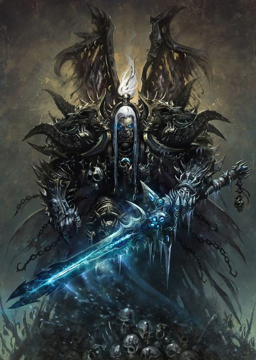 Unveil a masterful oil painting on canvas depicting the enigmatic Lich King Ner'zhul from World of Warcraft in a skillful and captivating portrait. This artwork intricately captures the essence and darkness of this iconic character, showcasing meticulous detail and haunting realism. Elevate your space with this striking piece that resonates with gaming enthusiasts and art connoisseurs alike. Immerse yourself in the artistry and depth of Ner'zhul's portrayal, a powerful addition to any collection. Own a tribute to the Lich King's legacy, immortalized in this mesmerizing and evocative portrait.