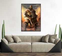 Discover a captivating handmade oil painting on canvas showcasing the legendary orc Orgrim Doomhammer in an exquisite portrait from World of Warcraft. This stunning artwork captures the essence and strength of this iconic character in fine detail, bringing his fierce presence to life. Elevate your space with this striking piece that resonates with both gaming enthusiasts and art lovers. Immerse yourself in the bold strokes and vivid colors that honor the legacy of Orgrim Doomhammer, making it a standout addition to any collection. Own a tribute to this legendary figure, immortalized in a beautiful and powerful portrait.