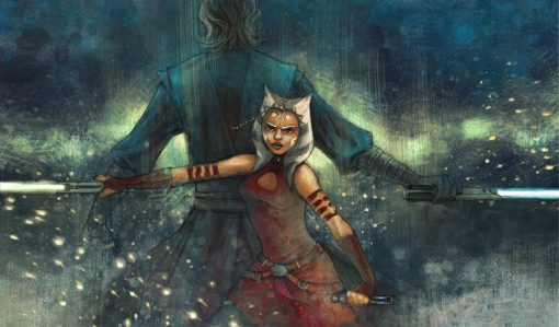 Immerse yourself in the Star Wars universe with a handcrafted oil painting on canvas, capturing the dynamic duo of young Ahsoka Tano and Anakin Skywalker in a powerful back-to-back stance. Meticulously detailed and expertly crafted, this artwork brings the beloved characters to life, resonating with both Star Wars enthusiasts and art connoisseurs. Elevate your decor with this unique piece—a standout addition to any collection, skillfully portraying the enduring bond between master and apprentice in a galaxy far, far away.