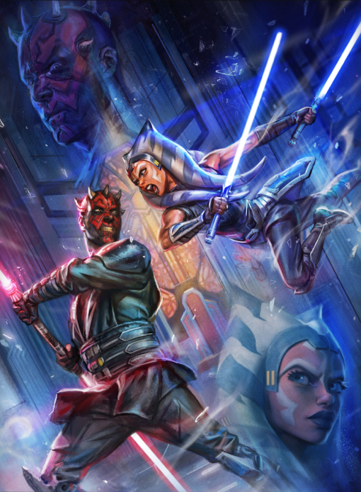 Experience the electrifying clash between Ahsoka Tano and Darth Maul with a handcrafted oil painting on canvas, showcasing their intense duel in a captivating and beautiful design. Meticulously detailed and expertly crafted, this artwork captures the dynamic energy and emotional depth of this iconic Star Wars moment. Elevate your decor with this exceptional piece—a mesmerizing addition to any collection, resonating with fans and art enthusiasts alike. Immerse yourself in the masterfully rendered lightsabers and powerful emotions that define this legendary duel, bringing the Star Wars universe to life on canvas.