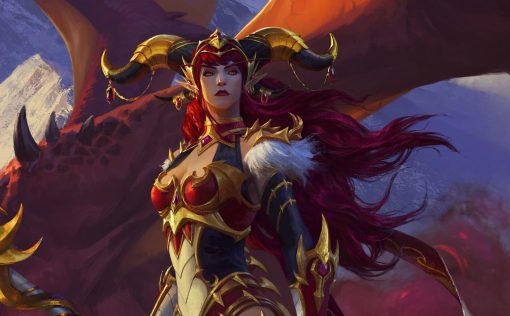 Step into the majestic realm of World of Warcraft with our exquisite oil painting on canvas, showcasing the awe-inspiring presence of Alexstrasza the Dragon Queen. This handcrafted masterpiece captures Alexstrasza's regal beauty as she stands gracefully before a magnificent dragon. Perfect for WoW enthusiasts, this painting exudes power and elegance, adding a touch of fantasy to any space. Embrace the grandeur of Azeroth's most revered dragon with this stunning portrayal, a must-have for collectors and fans alike.
