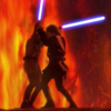 Relive the iconic clash of titans with a handcrafted oil painting on canvas, portraying Anakin Skywalker and Obi-Wan Kenobi in their epic duel on Mustafar. Meticulously detailed and expertly crafted, this artwork captures the intense emotions and dramatic choreography of this pivotal Star Wars moment. Elevate your decor with this exceptional piece—a striking addition to any collection, resonating with fans and art enthusiasts alike. Immerse yourself in the swirling lightsabers and powerful emotions expertly rendered on canvas, bringing to life the intensity of this legendary duel.