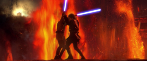 Relive the iconic clash of titans with a handcrafted oil painting on canvas, portraying Anakin Skywalker and Obi-Wan Kenobi in their epic duel on Mustafar. Meticulously detailed and expertly crafted, this artwork captures the intense emotions and dramatic choreography of this pivotal Star Wars moment. Elevate your decor with this exceptional piece—a striking addition to any collection, resonating with fans and art enthusiasts alike. Immerse yourself in the swirling lightsabers and powerful emotions expertly rendered on canvas, bringing to life the intensity of this legendary duel.