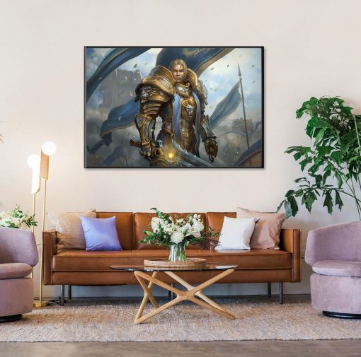 Embark on a journey into the heart of war with our stunning oil painting on canvas, featuring the indomitable Anduin Wrynn amidst the tumultuous Battle for Azeroth. This handcrafted masterpiece encapsulates the resilience and bravery of the young king as he leads his troops into the fray. Perfect for fans of World of Warcraft and art enthusiasts alike, this piece transports you to the epicenter of Azeroth's most pivotal conflict. Bring the spirit of gaming to your space with this meticulously rendered portrayal of Anduin Wrynn on the battlefield.