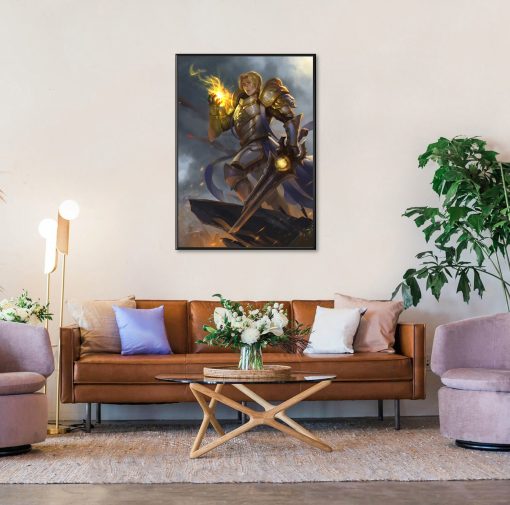 Experience the strength and determination of Anduin Wrynn in our stunning oil painting on canvas, where the noble king is depicted wielding his sword with valor while emanating the light of hope in his other hand. This meticulously crafted artwork captures the essence of leadership and courage, making it a must-have for both World of Warcraft fans and art enthusiasts. With intricate detail and skillful brushstrokes, this portrait brings Anduin Wrynn to life, inspiring awe and admiration. Add a touch of heroism to your space with this powerful portrayal of the beloved character.