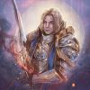 Behold the regal presence of Anduin Wrynn, the esteemed Azeroth king, in our captivating oil painting on canvas. This exquisite artwork showcases Anduin's noble demeanor and leadership, making it a prized possession for fans of World of Warcraft and art connoisseurs alike. With meticulous attention to detail, our handcrafted portrait captures the essence of Anduin's character, exuding strength and wisdom. Elevate your space with this majestic depiction of the beloved leader, adding a touch of grandeur and reverence to any room.