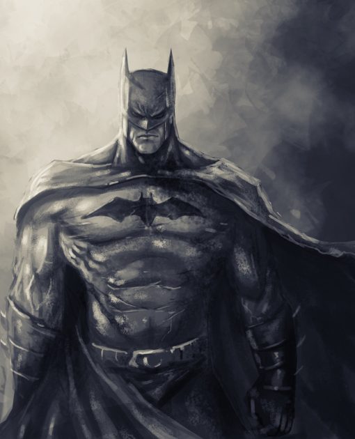 Unleash the raw intensity of Batman with a handcrafted oil painting on canvas, showcasing the Dark Knight in a striking all-grey portrait. Meticulously detailed and expertly rendered, this artwork captures Batman's anger, embodying the fierce determination to break through the darkness. Transform your space with this unique piece, appealing to both superhero enthusiasts and art connoisseurs. Elevate your decor with the brooding allure of Batman—a commanding addition to any collection, skillfully portraying the enduring mystique and relentless pursuit of justice.