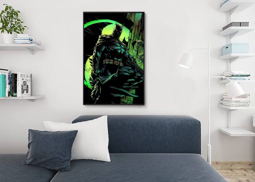Transform your space with the enigmatic charm of a green-themed Batman portrait on a handcrafted oil painting canvas, set against the iconic Wayne Manor and the bat signal. Meticulously detailed and expertly designed, this masterpiece captures the enduring mystique of Batman in a lush and vibrant setting. Elevate your decor with this unique piece—a standout addition to any collection, resonating with both superhero enthusiasts and art connoisseurs. The green hues add a touch of intrigue, making this artwork a striking portrayal of Batman's iconic presence.