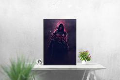 Unleash the power of the Sith with a handcrafted oil painting on canvas, showcasing a captivating and dark portrait of Darth Maul draped in a menacing cape. Meticulously detailed and expertly crafted, this artwork brings to life the brooding essence of the formidable Sith Lord, captivating both fans and art enthusiasts. Elevate your space with this exceptional piece—a bold addition to any collection, skillfully capturing Darth Maul's mysterious demeanor. Immerse yourself in the commanding presence and artistic design, as the iconic Star Wars character emerges with intensity and allure on canvas.