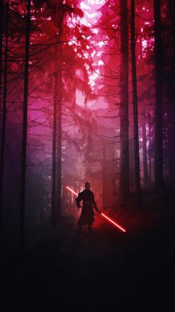 Immerse yourself in the enigmatic world of the Sith with a handcrafted oil painting on canvas, portraying a captivating Darth Maul portrait set in a haunting woodland backdrop. Meticulously detailed and expertly crafted, this artwork captures the dark allure of the formidable Sith Lord amidst the shadows of the forest. Elevate your decor with this exceptional piece—a striking addition to any collection, skillfully combining the intensity of Maul's presence with the mysterious atmosphere of the woods. Immerse yourself in the masterful design, as the iconic Star Wars character emerges with power and intrigue on canvas.
