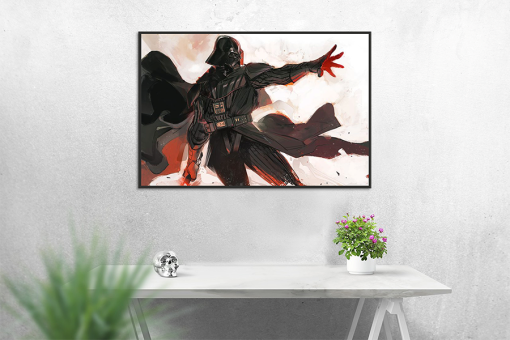 Feel the magnetic pull of the dark side with a handcrafted oil painting on canvas, featuring Darth Vader in a powerful portrait, harnessing the Force. Meticulously detailed and expertly crafted, this artwork freezes a moment of Sith mastery, capturing Vader's iconic strength and connection to the Force. Transform your space with this exceptional piece—a captivating addition to any collection, skillfully portraying the intensity of Vader's force-wielding prowess. Immerse yourself in the rich design, as the canvas brings to life the dark allure of Darth Vader channeling the mystical power of the Force.