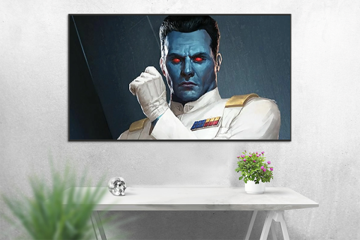 Immerse yourself in the strategic brilliance of Grand Admiral Thrawn through our meticulously crafted oil painting on canvas. This stunning artwork showcases Thrawn's tactical prowess and intellect, capturing his commanding presence as a legendary strategist. Ideal for Star Wars enthusiasts, this painting offers a captivating portrayal of Thrawn's greatness. Bring the essence of strategic mastery into your space with this exceptional piece, a must-have for any fan of the Galactic Empire.
