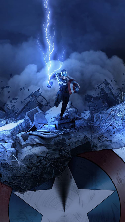 Elevate your decor with this captivating handmade oil painting on canvas, showcasing Captain America wielding his shield and Mjolnir as he charges forward amidst a thunderous atmosphere. With meticulous brushwork and vibrant colors, this artwork captures the iconic superhero's strength and valor. Perfect for Marvel enthusiasts and fans of epic battles, this piece adds a dynamic and heroic touch to any room. Immerse yourself in the electrifying world of Captain America with this striking portrayal, guaranteed to command attention and inspire awe.