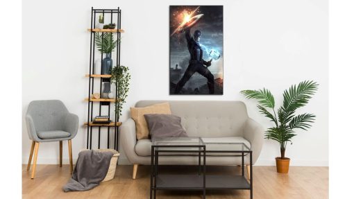 Revitalize your decor with this stunning handmade oil painting on canvas, featuring Captain America standing proudly while holding his shield and Mjolnir in a powerful stance. With intricate details and bold colors, this artwork epitomizes the unwavering courage and strength of the iconic superhero. Ideal for Marvel aficionados and admirers of heroic art, this piece adds a dynamic and inspiring atmosphere to any room. Immerse yourself in the heroic world of Captain America with this compelling portrayal, bound to captivate viewers and evoke a sense of pride.