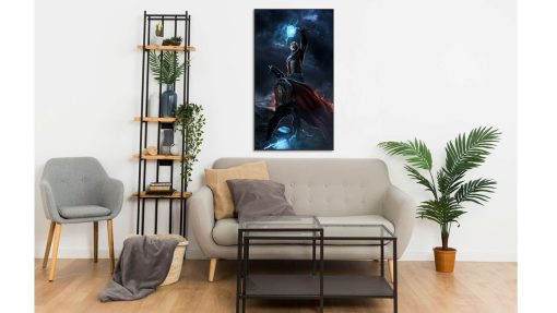 Elevate your decor with this captivating handmade oil painting on canvas, featuring Captain America and Thor standing triumphantly, with Captain America holding Mjolnir and Thor wielding Stormbreaker. With meticulous brushstrokes and vibrant colors, this artwork beautifully captures the power and heroism of these iconic characters. Perfect for Marvel enthusiasts and collectors, this piece adds an impressive focal point to any room. Immerse yourself in the epic saga of these mighty heroes with this stunning portrayal, guaranteed to inspire awe and admiration.
