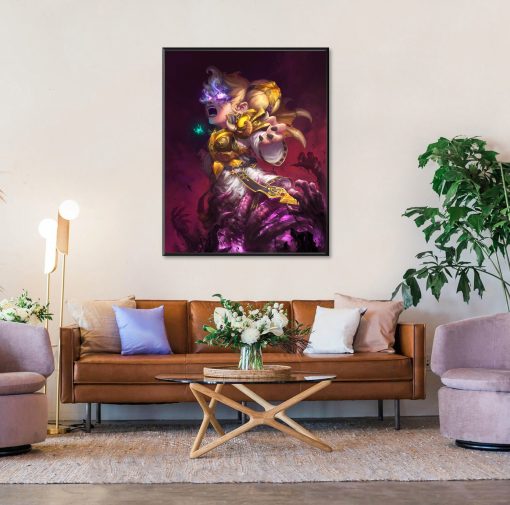 Delve into the fantastical world of Warcraft with this mesmerizing oil painting on canvas featuring the esteemed time mage, Chromie. Marvel at Chromie's mastery over time as she radiates power and elegance in every brushstroke. Crafted with meticulous detail and rich colors, this handmade artwork captures Chromie's essence with unparalleled artistry. Add a touch of magic to your surroundings with Chromie's enchanting portrait, a testament to the timeless allure of Warcraft lore. Let Chromie's presence grace your space and ignite your imagination with this exquisite depiction of the iconic time mage. Experience the wonder of Azeroth anew with this captivating artwork celebrating the legendary Chromie.