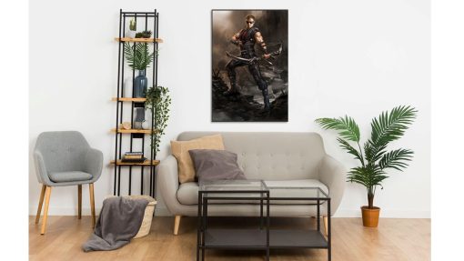 Elevate your decor with this stunning handmade oil painting on canvas, featuring Clint Barton, also known as Hawkeye from Marvel's Avengers, standing amidst the desolation of a ruined city. With meticulous brushstrokes and vibrant colors, this artwork captures the resilience and strength of the iconic hero in the face of destruction. Ideal for Marvel enthusiasts and art lovers, this piece adds a dramatic and heroic element to any room. Immerse yourself in the post-apocalyptic scene with this captivating portrayal, sure to spark conversation and inspire admiration.