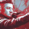 Revitalize your decor with this captivating handmade oil painting on canvas, showcasing Clint Barton, the Avenger known as Hawkeye from Marvel, poised to deliver a decisive shot amidst a skillfully crafted red design. With meticulous brushwork and vibrant colors, this artwork captures the intensity and precision of the iconic hero in action. Perfect for Marvel fans and art enthusiasts, this piece adds a dynamic and dramatic touch to any room. Immerse yourself in the thrilling world of superheroes with this striking portrayal, guaranteed to command attention and spark conversation.