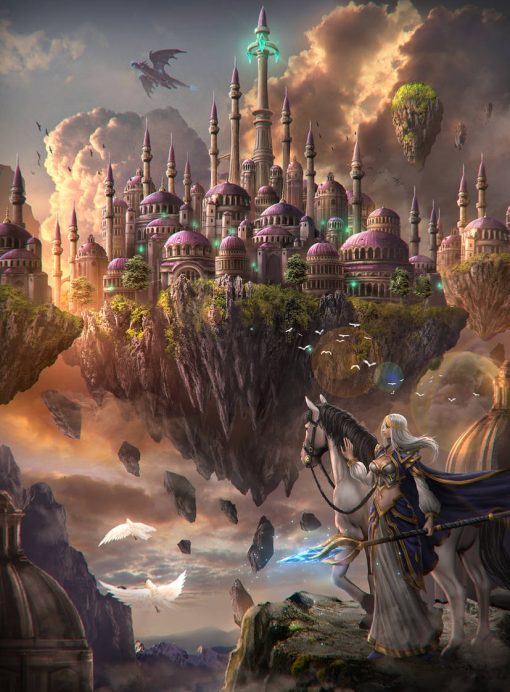 Capture the essence of Azeroth with our exquisite handmade oil painting on canvas. Immerse yourself in the enchanting world of Warcraft as Jaina Proudmoore stands poised against the breathtaking backdrop of Dalaran City. Our meticulously crafted artwork brings to life every detail of this iconic scene, from the majestic architecture to the serene beauty of the landscape. Elevate your space with a timeless masterpiece that celebrates the magic of fantasy and the artistry of hand-painted brilliance. Own a piece of gaming history and let the legendary aura of Jaina Proudmoore grace your home.