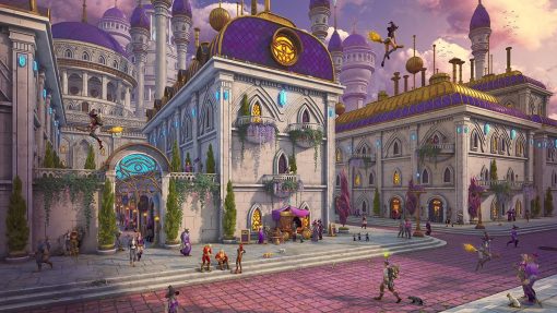 Indulge in the mesmerizing charm of Azeroth with our handcrafted oil painting on canvas. Transport yourself to the bustling streets of Dalaran City from World of Warcraft, beautifully captured in vivid detail. Our skilled artisans meticulously recreate every element of this iconic scene, from the winding cobblestone streets to the majestic spires rising against the sky. Immerse yourself in the magic of this legendary cityscape, a testament to the artistry and allure of the Warcraft universe. Elevate your decor with a timeless masterpiece that celebrates the rich tapestry of fantasy and adventure. Own a piece of gaming history with this captivating tribute to Dalaran City.