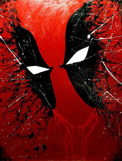 Revitalize your space with this captivating handmade oil painting on canvas, showcasing Deadpool's iconic face in a unique and striking design. With meticulous brushwork and vibrant colors, this artwork captures the irreverent spirit of the Merc with a Mouth. Perfect for Marvel fans and art enthusiasts, this piece adds a touch of humor and edginess to any room. Immerse yourself in the chaotic world of Deadpool with this dynamic portrayal, guaranteed to spark conversation and elevate your décor.