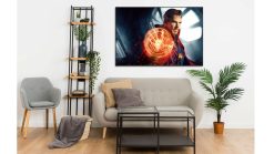 Revitalize your space with this enchanting handmade oil painting on canvas, depicting Doctor Strange invoking his mystical abilities to create a protective shield. With intricate detailing and rich colors, this artwork beautifully portrays the Marvel sorcerer in action. Perfect for fans of Doctor Strange and lovers of magical art, this piece adds a sense of intrigue and wonder to any room. Immerse yourself in the mesmerizing world of sorcery and heroism with this captivating portrayal, sure to evoke awe and fascination.