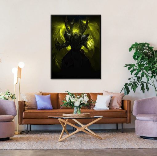 Experience the ominous aura of our handmade oil painting on canvas featuring the enigmatic Gul'dan. This captivating artwork portrays Gul'dan's dark presence in a shadowy atmosphere, drawing you into the depths of Warcraft lore. Enhance your space with this evocative piece and delve into the sinister world of Azeroth. Browse our collection for more spellbinding artworks inspired by the Warcraft universe. Don't wait – seize the opportunity to own this mesmerizing portrait. Contact us now to acquire this unique masterpiece.