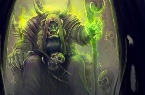 Indulge in the enchanting world of Warcraft with this handcrafted oil painting on canvas, portraying Gul'dan seated regally upon his throne. Rich in detail and color, this masterpiece captures Gul'dan's commanding presence and dark charisma. Perfect for fans of the game or those drawn to captivating art, this portrait adds a touch of intrigue and sophistication to any space. Invite the allure of Gul'dan's character into your home with this striking artwork, sure to captivate onlookers and spark conversation.