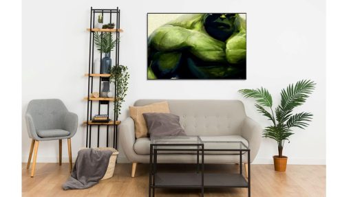 Transform your space with this stunning handmade oil painting on canvas, featuring an impressive portrait of Hulk's muscular anatomy. With expertly applied brushwork and rich colors, this artwork vividly captures the raw strength and power of the Marvel superhero. Ideal for fans of Hulk and enthusiasts of dynamic art, this piece adds a bold and commanding focal point to any room. Immerse yourself in the incredible world of Hulk's might with this captivating portrayal, sure to draw attention and admiration.