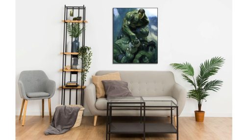 Elevate your decor with a stunning handmade oil painting on canvas portraying Hulk standing triumphantly over his vanquished adversaries. With vibrant hues and dynamic brushstrokes, this artwork encapsulates the sheer power and dominance of the Marvel icon. Ideal for Hulk aficionados and art enthusiasts alike, this piece commands attention in any space. Immerse yourself in the exhilarating world of Hulk's might with this captivating depiction, certain to be a standout feature in your home or office.