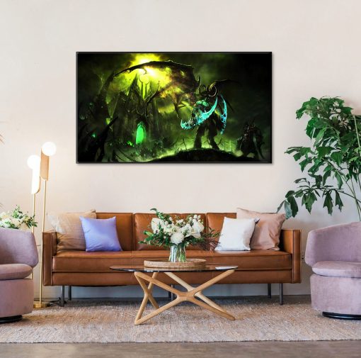 Step into the fantastical realm of Outland with a mesmerizing oil painting on canvas showcasing the legendary Illidan Stormrage. This striking portrait captures Illidan's imposing figure against the backdrop of the imposing Dark Citadel, drawing you into the heart of the Warcraft universe. Handcrafted with meticulous attention to detail and rich, vibrant colors, this artwork is a testament to the epic saga of the Burning Crusade expansion. Perfect for fans of World of Warcraft, this captivating piece brings Illidan's complex character and the ominous atmosphere of Outland to life in your home or workspace. Transform your surroundings with the compelling presence of Illidan Stormrage and the looming silhouette of the Dark Citadel in this captivating oil painting.