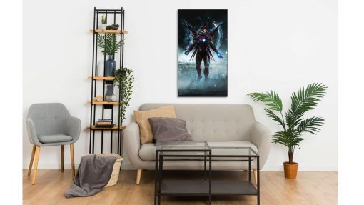 Transform your décor with this stunning handmade oil painting on canvas, depicting Iron Man adorned in his formidable Mark 85 armor, standing with an imposing and determined stance. With intricate details and vivid hues, this artwork embodies the strength and resilience of the beloved superhero. Ideal for Marvel enthusiasts and art lovers, this piece adds a dynamic and powerful element to any room. Immerse yourself in the heroic realm of Tony Stark with this striking portrayal, sure to captivate and inspire viewers.