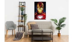 Revitalize your decor with this captivating handmade oil painting on canvas, featuring a powerful face portrait of Tony Stark as Iron Man, radiating readiness for combat. With meticulous attention to detail and intense expression, this artwork captures the essence of the iconic superhero's determination and resolve. Ideal for Marvel enthusiasts and art aficionados, this piece adds a bold and dynamic element to any room. Immerse yourself in the heroic world of Tony Stark with this compelling portrayal, sure to captivate viewers and spark imagination.