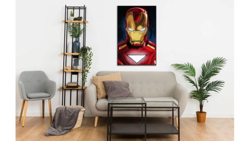Revitalize your decor with this captivating handmade oil painting on canvas, featuring a powerful face portrait of Tony Stark as Iron Man, radiating readiness for combat. With meticulous attention to detail and intense expression, this artwork captures the essence of the iconic superhero's determination and resolve. Ideal for Marvel enthusiasts and art aficionados, this piece adds a bold and dynamic element to any room. Immerse yourself in the heroic world of Tony Stark with this compelling portrayal, sure to captivate viewers and spark imagination.