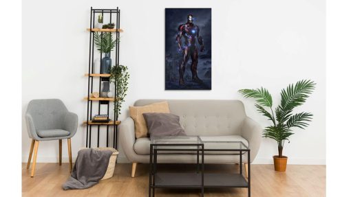 Revamp your decor with this mesmerizing handmade oil painting on canvas, featuring Tony Stark as Iron Man, standing boldly in his armor amid a tumultuous world shrouded in darkness. With intricate detailing and evocative colors, this artwork captures the resilience and resolve of the iconic superhero amidst chaos. Ideal for Marvel enthusiasts and art aficionados, this piece adds a dynamic and intense atmosphere to any room. Immerse yourself in the gripping world of Tony Stark with this compelling portrayal, sure to captivate viewers and ignite imagination.