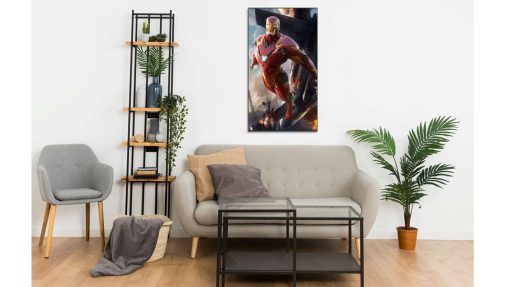 Transform your space with this mesmerizing handmade oil painting on canvas, portraying Tony Stark as Iron Man engaged in a thrilling aerial battle amidst the clouds. With meticulous brushwork and vibrant colors, this artwork captures the intensity and heroism of the iconic superhero's airborne combat. Perfect for Marvel fans and art enthusiasts, this piece adds a dynamic and captivating touch to any room. Immerse yourself in the exhilarating world of Tony Stark with this striking portrayal, guaranteed to command attention and inspire awe.