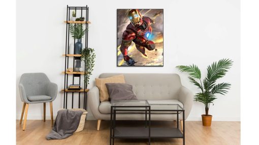 Transform your decor with this stunning handmade oil painting on canvas, showcasing Iron Man in an exhilarating aerial duel against fighter jets. With intricate detailing and vibrant hues, this artwork captures the intensity and heroism of the iconic superhero's airborne battle. Ideal for Marvel aficionados and art lovers, this piece adds a dynamic and thrilling element to any room. Immerse yourself in the world of Tony Stark with this captivating portrayal, sure to ignite excitement and captivate viewers.