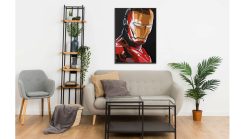 Enhance your décor with this mesmerizing handmade oil painting on canvas, showcasing an illuminated portrait of Iron Man. With skillful use of light and shadow, this artwork brings the iconic superhero to life in a captivating and dynamic manner. Ideal for Marvel aficionados and enthusiasts of contemporary art, this piece adds a touch of futuristic allure to any space. Immerse yourself in the brilliance of Iron Man's persona with this evocative portrayal, sure to dazzle and inspire admiration.