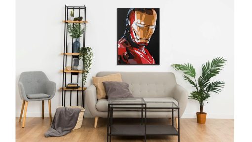 Enhance your décor with this mesmerizing handmade oil painting on canvas, showcasing an illuminated portrait of Iron Man. With skillful use of light and shadow, this artwork brings the iconic superhero to life in a captivating and dynamic manner. Ideal for Marvel aficionados and enthusiasts of contemporary art, this piece adds a touch of futuristic allure to any space. Immerse yourself in the brilliance of Iron Man's persona with this evocative portrayal, sure to dazzle and inspire admiration.
