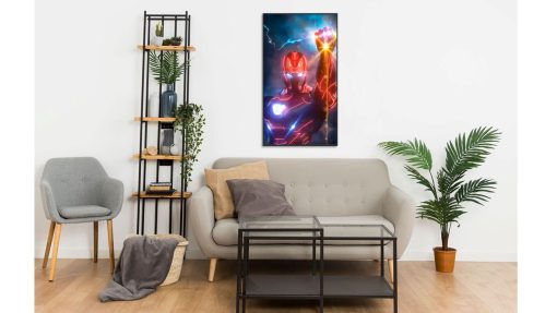 Revitalize your décor with this mesmerizing handmade oil painting on canvas, depicting Iron Man wielding the incredible power of the Infinity Stones. With expert brushstrokes and vivid hues, this artwork captures the superhero in a moment of extraordinary might and significance. Ideal for Marvel aficionados and fans of epic moments, this piece adds a dynamic and awe-inspiring focal point to any space. Immerse yourself in the captivating narrative of Iron Man's mastery over the universe with this stunning portrayal, bound to evoke fascination and admiration.