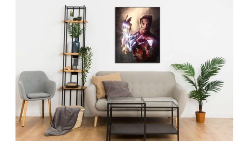 Elevate your décor with this mesmerizing handmade oil painting on canvas, showcasing Iron Man donning the awe-inspiring Infinity Gauntlet. With meticulous brushwork and vivid hues, this artwork captures the superhero in a moment of immense power and significance. Ideal for Marvel aficionados and collectors of epic scenes, this piece adds a dynamic and captivating focal point to any space. Immerse yourself in the thrilling narrative of Iron Man's triumph with this stunning portrayal, sure to ignite curiosity and admiration.