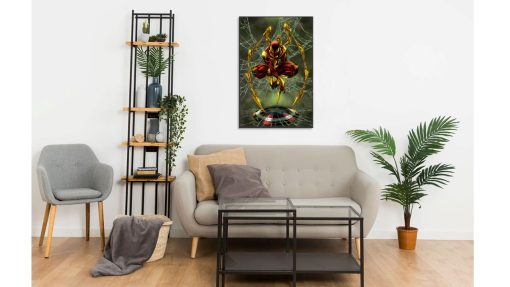 Elevate your décor with this striking handmade oil painting on canvas, featuring the Iron Spider-Man standing proudly atop the legendary Captain America shield. With meticulous detailing and bold colors, this artwork brings together two iconic Marvel symbols in a dynamic and captivating scene. Ideal for fans of Spider-Man and Captain America, this piece adds an exciting and heroic atmosphere to any space. Immerse yourself in the thrilling world of superheroes with this stunning portrayal, sure to inspire awe and admiration.