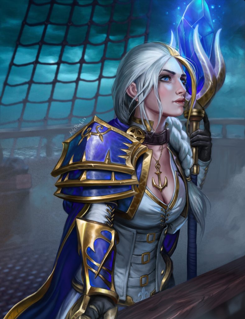 Jaina Proudmoore on boat - view more World of Warcraft paintings