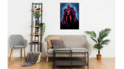 Transform your space with this stunning handmade oil painting on canvas, featuring Magneto donning his signature helmet and majestic cape. With intricate details and vibrant colors, this artwork captures the regal essence of the iconic mutant leader. Ideal for Marvel aficionados and art lovers, this piece adds a touch of grandeur and mystery to any room. Immerse yourself in the captivating world of X-Men with this striking portrayal, sure to captivate and inspire awe.